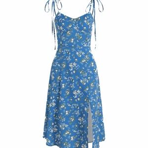 Cider Blue Floral Midi Dress